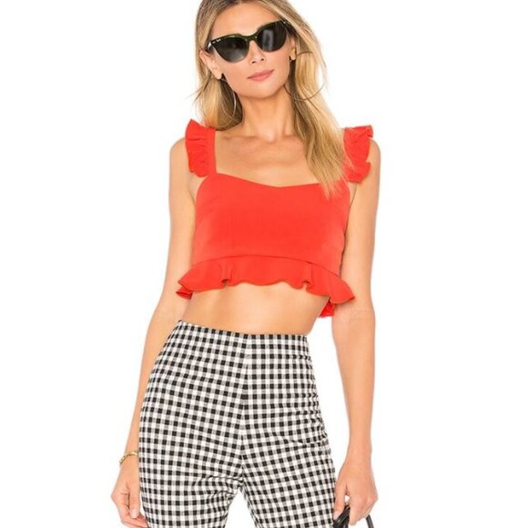 🌹SOLD🌹 superdown Gingham White/Black High-Waisted Straight Leg Pants NWOT🌹 - Picture 4 of 14